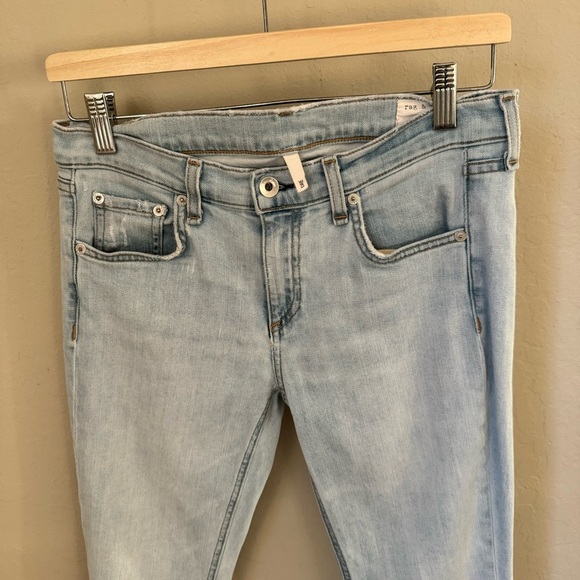 RAG & BONE Dre Glena Jeans Mid-Rise Distressed Light Wash Style W1590K510GLE - Picture 7 of 16